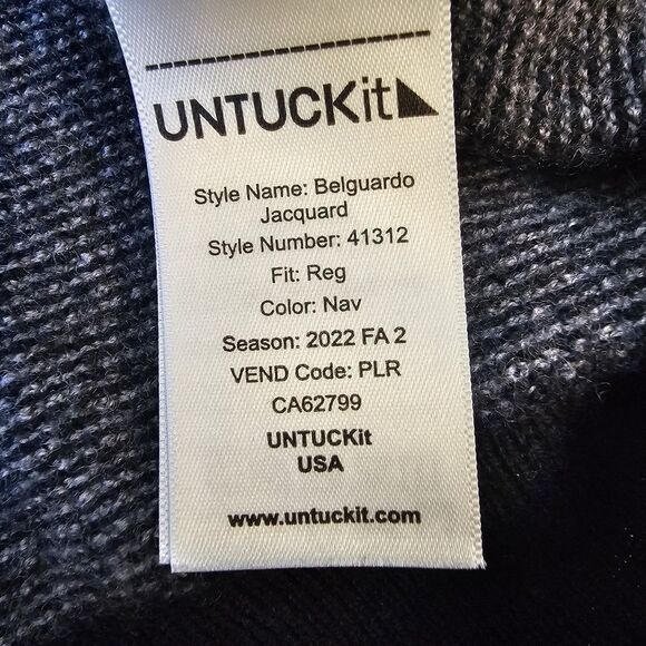 Untuckit Belguardo Birdseye  Sweater Sz XXXL 100% Fine Merino Wool Preppy P0281 - Picture 7 of 9